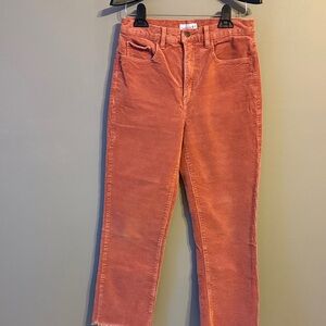 LOFT The Straight Crop Burnt Orange Corduroy  High Rise. Size 28/6